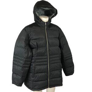 TOMMY HILFIGER ~ WOMENS 3X ~ BLACK HOODED FULL ZIP DOWN PUFFER COAT